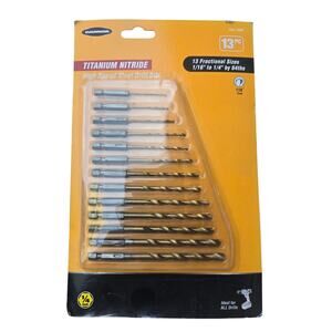 WARRIOR 13 PIECE 1/4" SHANK  TITANIUM NITRIDE STEEL DRILL BITS NWT